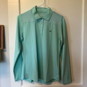 Vineyard vines performance polo. Small teal green.